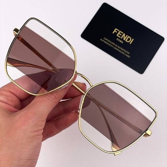 Fendi Sunglasses FE40015U 30E Cat Eye Gold Brown Women - Picture 1 of 7